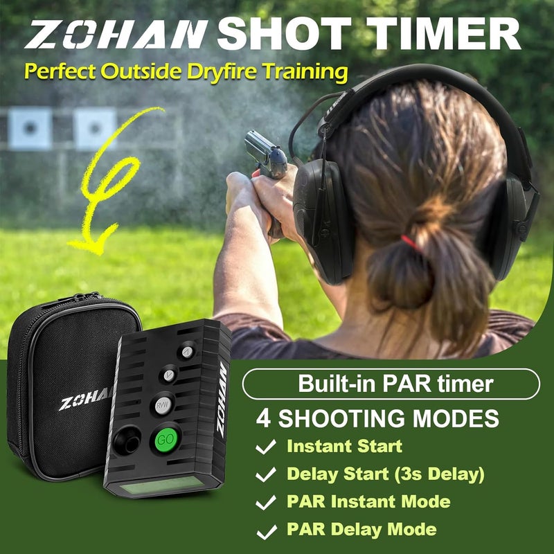 Zohan Upgraded Shot Timer for Shooting Competition - Shot Timers for Firearms with Improved Loud Buzzer, RO use, 4 Modes - Image 2